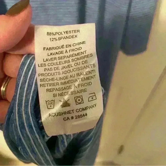 Foot Joy Golf Polo Performance Logo Blue Striped Mens Size 2XL XXL - Picture 7 of 9